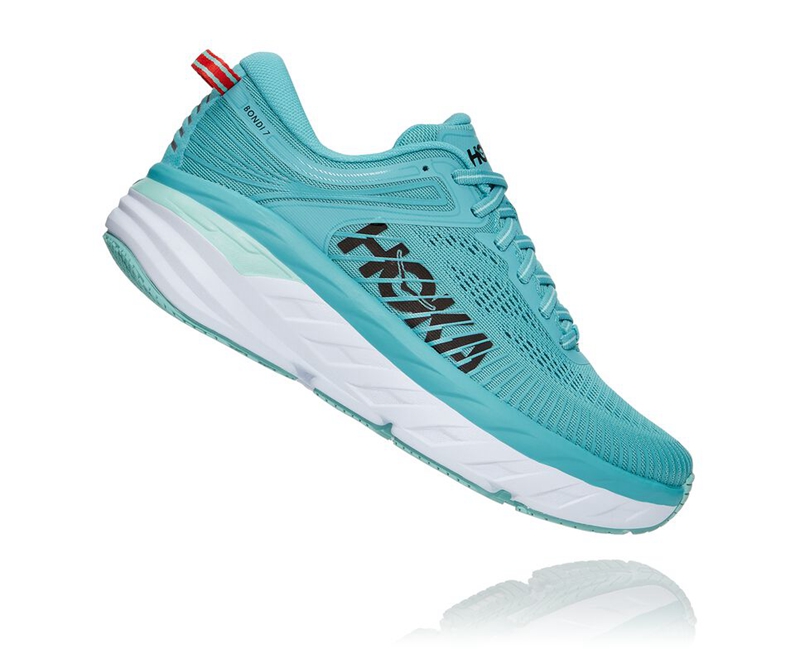 Hoka Road Running Shoes USA Website Sale - Bondi 7 Womens Turquoise